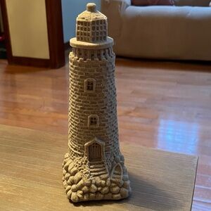 Rustic Tan Lighthouse Sculpture